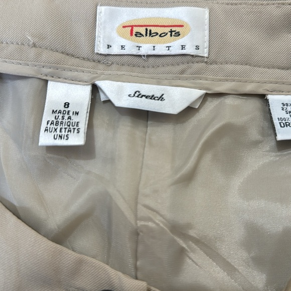 TALBOTS Cream Stretch Pant Slacks Size 8 Petite - Picture 4 of 5